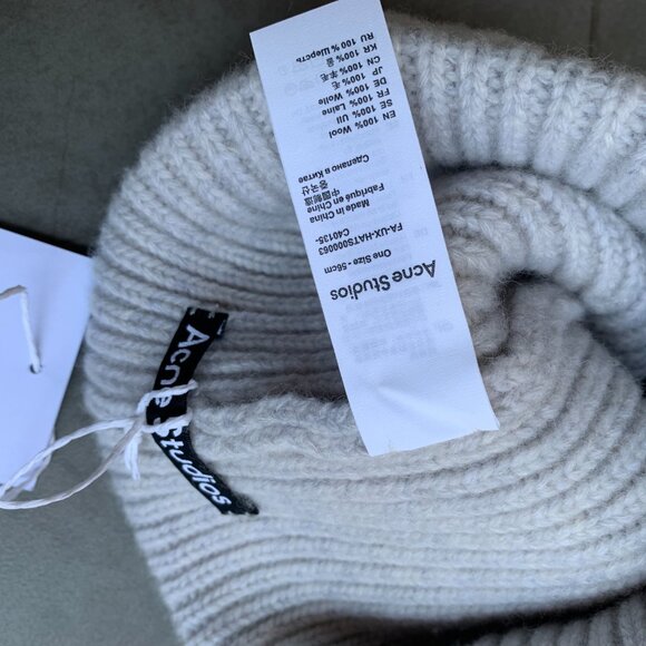 Acne Studios Cream Wool Beanie Minimal Nordic Style main image 2